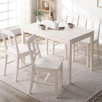 パイン材ダイニング 5点セット(幅115cm)『Myon ミオン』 ホワイト