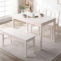 パイン材ダイニング 4点セット(幅115cm)『Myon ミオン』 ホワイト