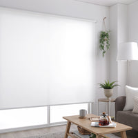 日本製 洗える 防炎 織生地 ロールスクリーン 幅140cm(カーテンレール可)【右操作】 ホワイト