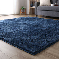 洗えるシャギーラグ 制菌加工 【1.5畳(約130×185cm)】 ネイビー