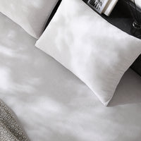 のびのび寝具セット 素材(ふっくらタオル) 『Palmoa パルモア』 ボックスシーツ+枕カバー 単身サイズ ライトグレー