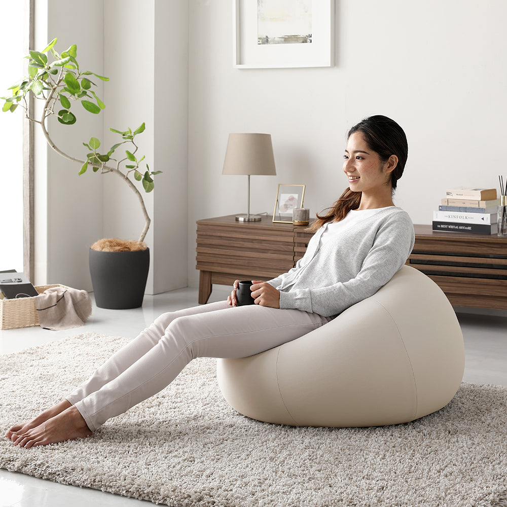 サークル型 ビーズクッション『Ingram イングラム』 ベージュ