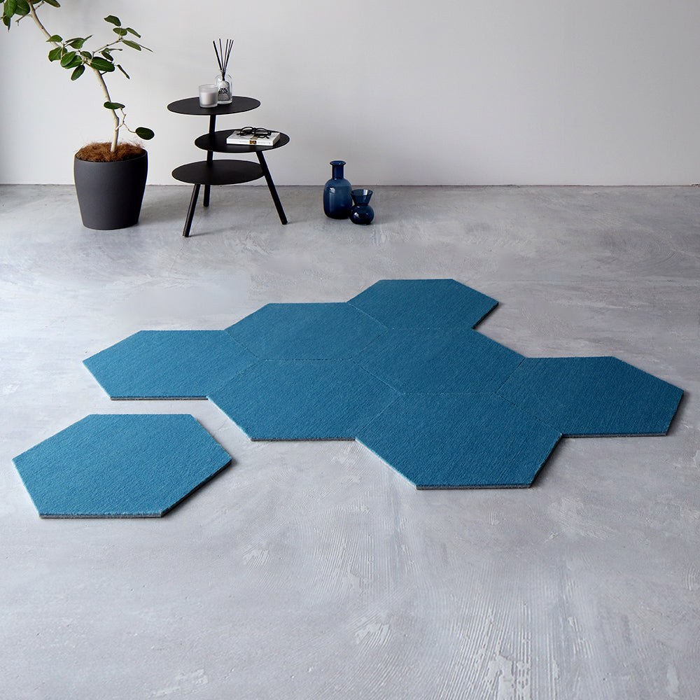 ターコイズ ブルー ラグ