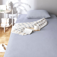 やわらか肌触り洗いざらしコットン 先染め糸 綿100% ボックスシーツ 単品 ブルー