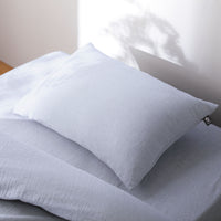 やわらか肌触り洗いざらしコットン 先染め糸 綿100% 枕カバー 単品 ブルー