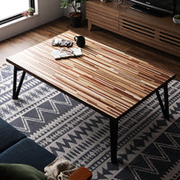 モザイク柄こたつテーブル 単品:150×80cm:ウォルナット