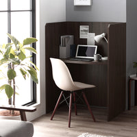 パーテーションデスク 木製 幅90cm ブラウン×ブラウン