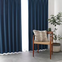 遮光率100% 完全遮光 遮熱 遮音 日本製 サイズが選べる 1級遮光カーテン・レースセット 幅100cm ダークブルー(幅100cm×各2枚入り 計4枚)