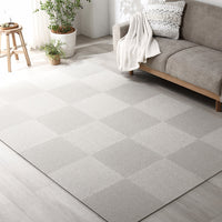 日本製 置くだけでズレない 洗える北欧調タイルカーペット ラグ用セット 約160×200cm(20枚セット) グレージュ