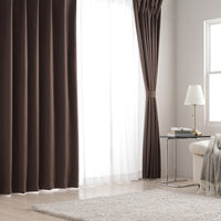 日本製 20色から選べる 1級遮光カーテン 幅100cm ブラウン(2枚入り)