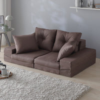 いろんな形で使える マルチウェイフロアソファ ブラウン