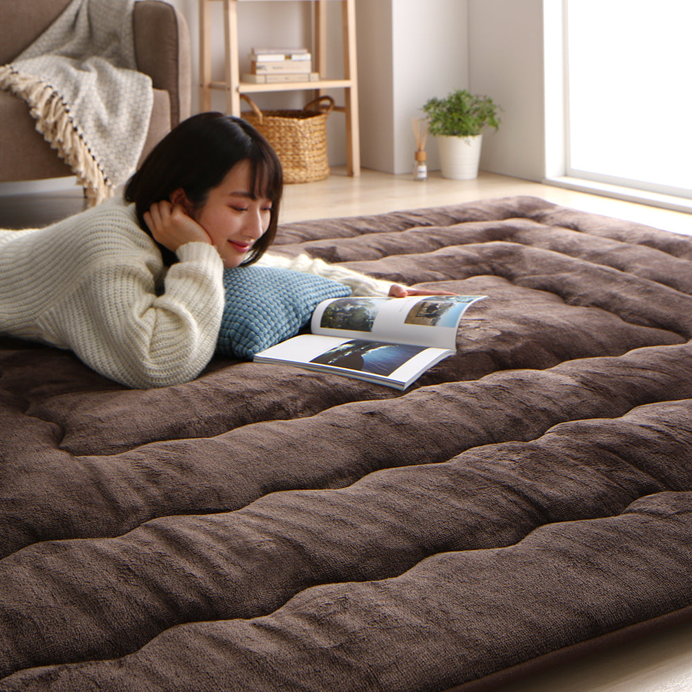 極厚フランネル こたつ敷き布団ラグ・190×260cm・ブラウン
