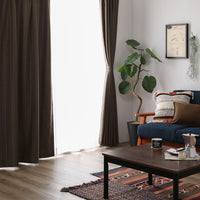 洗える遮光カーテン 4枚セット(ドレープ2枚・レース2枚) 幅100cm ブラウン