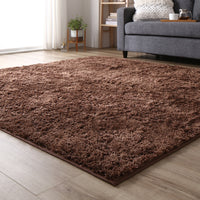 洗えるシャギーラグ 制菌加工 【3畳(約200×250cm)】 ブラウン