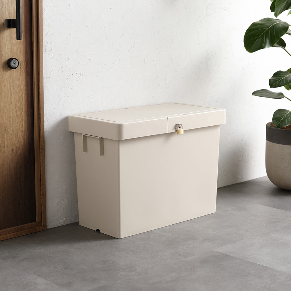 スリム&スタッキングできる 宅配ボックス 52L アイボリー