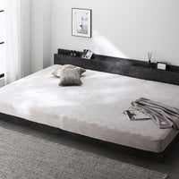 のびのびボックスシーツ 単品 暖かベロア『Velmoa ベルモア』ファミリーサイズ ライトグレー