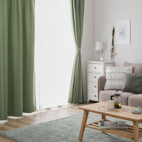洗える遮光カーテン 4枚セット(ドレープ2枚・レース2枚) 幅100cm グリーン