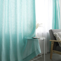 【日本製】天然素材 上質リネン100%カーテン 幅100cm(幅100cm×2枚入り) グリーン