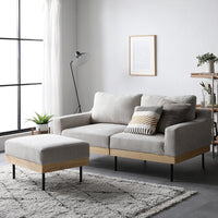 インテリアソファ 『SMUK スムク』 ソファセット 2人掛け・2.5人掛け+オットマン アイボリー