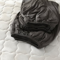 のびのびボックスシーツ 2枚セット 素材(すべすべニット) 『Palmoa パルモア』 ファミリーサイズ チャコールグレー