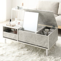 たっぷり収納できるドレッサーテーブル 幅95cm ストーンホワイト