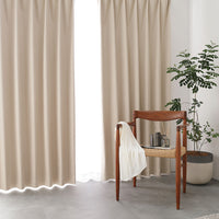 遮光率100% 完全遮光 遮熱 遮音 日本製 サイズが選べる 1級遮光カーテン・レースセット 幅100cm ベージュ(幅100cm×各2枚入り 計4枚)