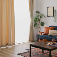 洗える遮光カーテン 4枚セット(ドレープ2枚・レース2枚) 幅100cm ベージュ