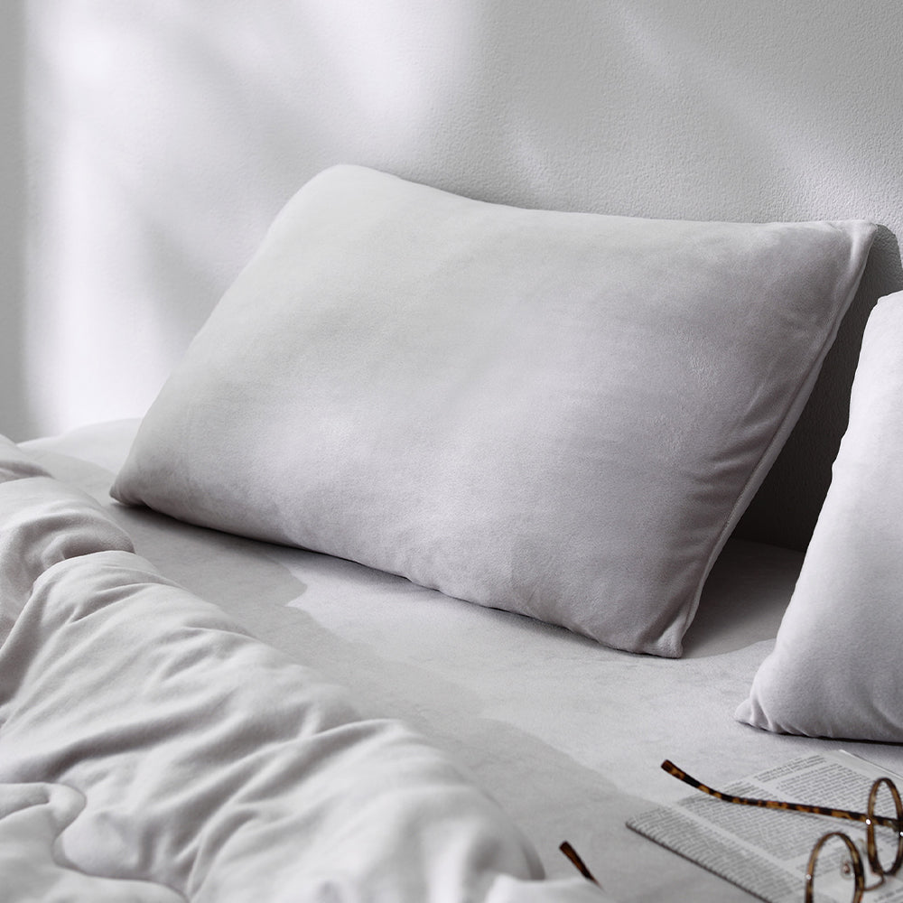 のびのび枕カバー 単品 暖かベロア『Velmoa ベルモア』ライトグレー