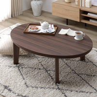 リバーシブル天板 楕円形 こたつ テーブル(楕円105×75cm) 単品 ブラウン/ホワイトウォッシュ