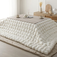 ふわとろラビットファー調 ポコポコこたつ掛け布団 単品 240×190cm(長方形) ホワイト