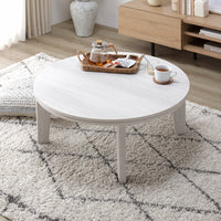リバーシブル天板 円形 こたつ テーブル(円80cm) 単品 ホワイトウォッシュ/ナチュラル