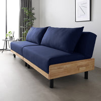 ソファベッド 『Solis ソリス』 分割タイプ ネイビー スチール脚