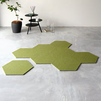 ホームタイルラグ 『ロッカク』 イエローグリーン