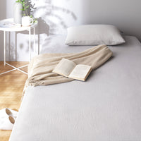 やわらか肌触り洗いざらしコットン 先染め糸 綿100% ボックスシーツ 単品 グレー