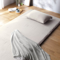 やわらか肌触り洗いざらしコットン 先染め糸 綿100% 敷布団カバー 単品 アイボリー