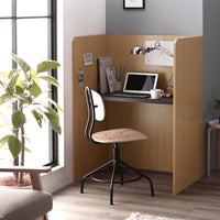 パーテーションデスク 木製 幅90cm ナチュラル×ブラウン