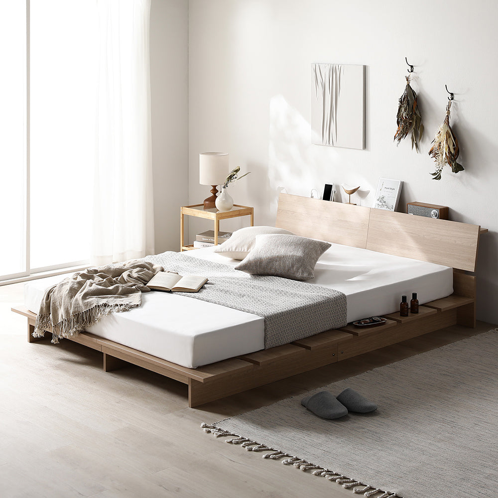 ステージベッド 棚付き コンセント付き 『TUULIE トゥーリエ』 ナチュラル