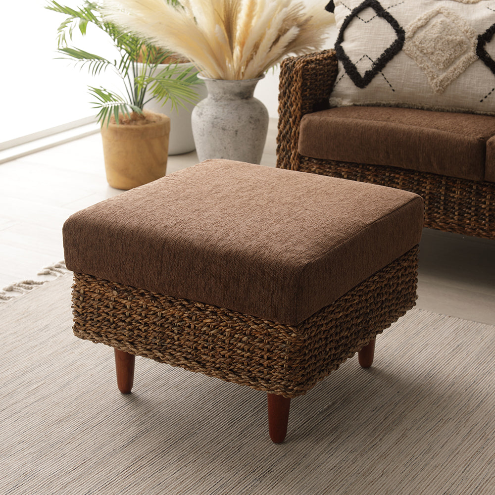 天然素材リゾートソファ(アバカ)オットマン・ブラウン