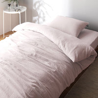 やわらか肌触り洗いざらしコットン 先染め糸 綿100% マットレス用カバー3点セット シングル ピンク