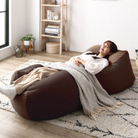 日本製 ビーズクッション 『STIIBO』 2個セット ブラウン・ブラウン