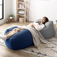 日本製 ビーズクッション 『STIIBO』 2個セット グレー・ネイビー