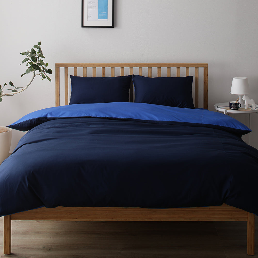 シーツセット 布団用・ネイビー×ブルー