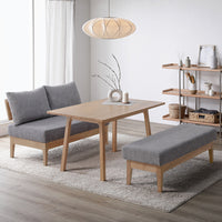 ソファダイニング 対面3点セット(テーブル120cm+背付きベンチ+ベンチ) 『DINOVA ディノバ』 グレー