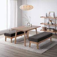 ソファダイニング 対面3点セット(テーブル120cm+ベンチ×2) 『DINOVA ディノバ』 ダークブラウン