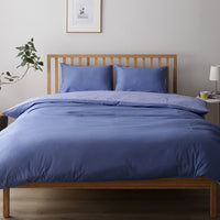 綿100% 天然シルク成分配合 国産寝具 シーツセット 布団用 グレーブルー×ラベンダーサックス