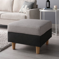 オットマン 洗える着替えソファ『&NAME アンドネーム』チャコールグレー×ベージュ