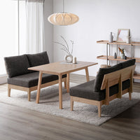 ソファダイニング 対面3点セット(テーブル120cm+背付きベンチ×2) 『DINOVA ディノバ』 ダークブラウン