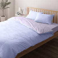 綿100% 天然シルク成分配合 国産寝具 シーツセット 布団用 サックス×ペールブルー