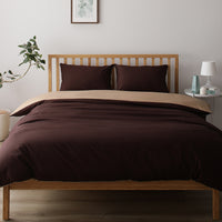 綿100% 天然シルク成分配合 国産寝具 シーツセット 布団用 ブラウン×ライトブラウン