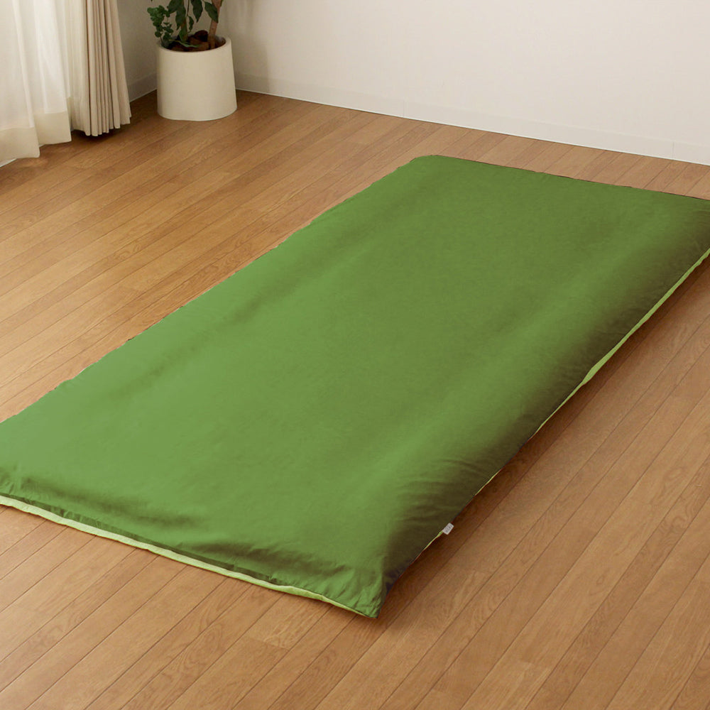 敷き布団カバー単品・オリーブグリーン×ライムグリーン